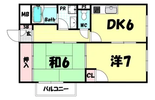 ERコート六甲神ノ木【2階】の間取り
