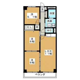 クレアージュ小田【4階】の間取り