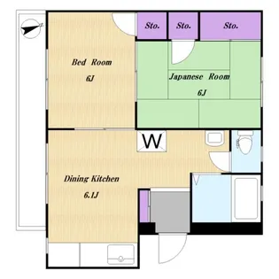 月見台マンション【4階】の間取り