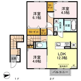 シュエット フルール【2階】の間取り