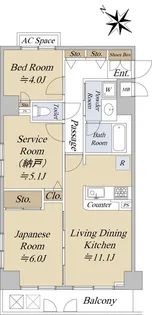 マイキャッスル月島【6階】の間取り