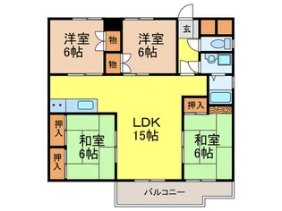 サンティーメゾン大橋【5階】の間取り