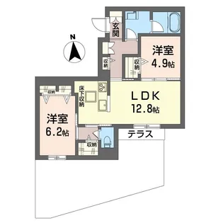 ルナリアウエスト上高田【1階】の間取り