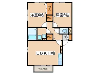 アバンティ-ヌ淵野辺Aの間取り