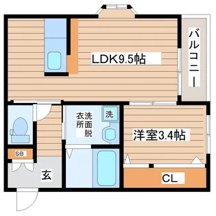シャトルクレスト向山A【1階】の間取り
