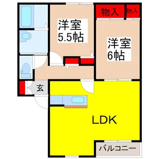 アビタシオン松前台【2階】の間取り