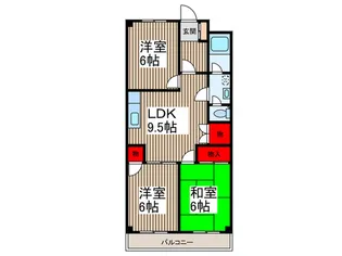 パ-ルマンションII【1階】の間取り