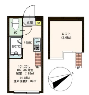 ハーモニーテラス練馬【2階】の間取り