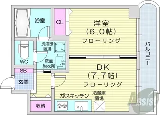 サンタの館医大前(エスターロワイヤル)【7階】の間取り