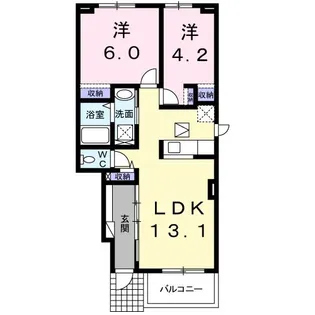 サニーコートヴィラ D【1階】の間取り
