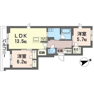 カローレ デル ソーレ【3階】の間取り