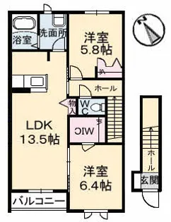 パッサーレ 弐番館【2階】の間取り
