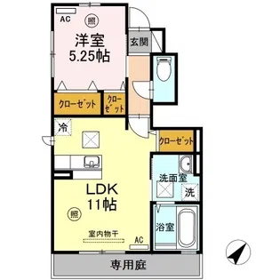 グランモアはら【1階】の間取り