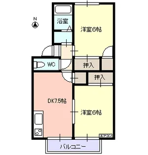 2DKの間取り画像