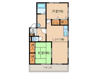 サンハイツ弥生【1階】の間取り