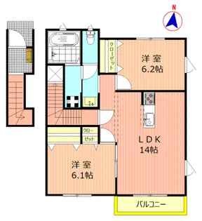 ティーゲルヒュース(南棟)【2階】の間取り