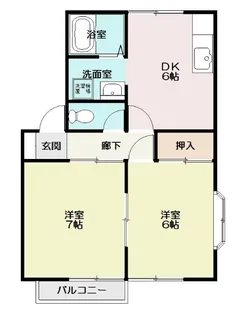 イーストC棟(小名浜岡小名)【2階】の間取り