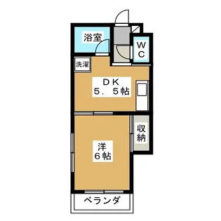 1DKの間取り画像
