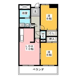 ドミールイソベ【4階】の間取り