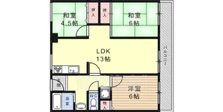 西芦屋グリーンハウス【6階】の間取り