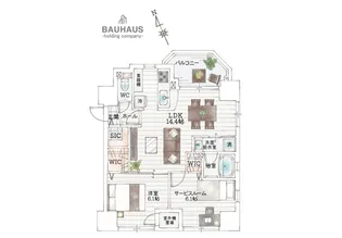 BAUHAUS Kawaramachi No.21【2階】の間取り