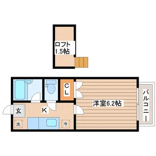 チェリーコーポVI【2階】の間取り