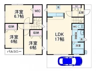 埼玉県春日部市緑町3【一戸建】の間取り