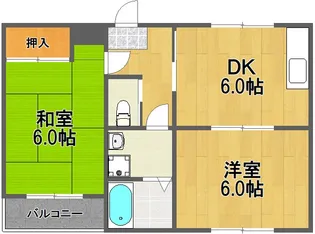 ビューハイム北田園【2階】の間取り