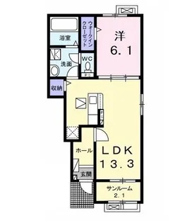 ラフォレスタ マレ【1階】の間取り