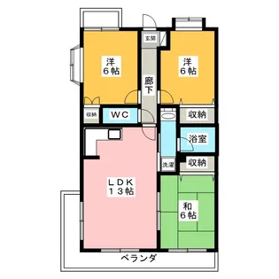 ドミール平和【2階】の間取り