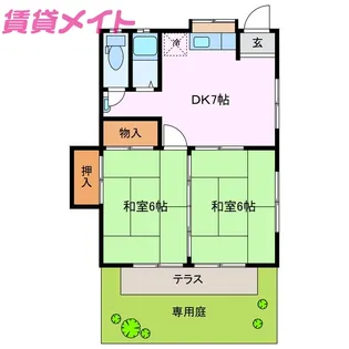 三重県三重郡朝日町大字縄生【一戸建】の間取り
