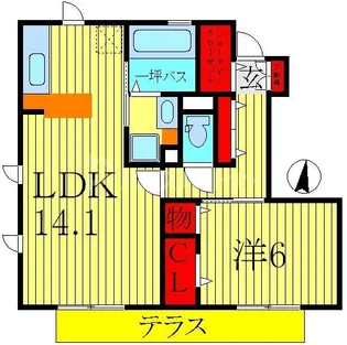 グリーンヴィラハーケン【1階】の間取り