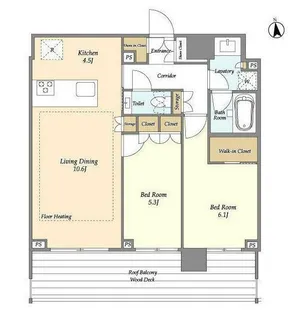 オアーゼ新宿市谷薬王寺【2階】の間取り