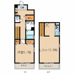 エーデルヴィラ都立大学【1階】の間取り