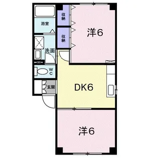 ニューモドム松ケ丘2番館【1階】の間取り