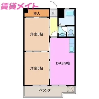 アミティエ四日市【2階】の間取り
