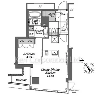 スカイハウス浜離宮【22階】の間取り