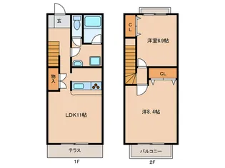 愛知県みよし市三好丘桜3【一戸建】の間取り