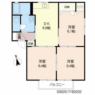 ハイアット・セト E棟【2階】の間取り