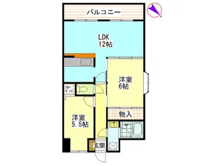 グリーンコート毘沙門【6階】の間取り