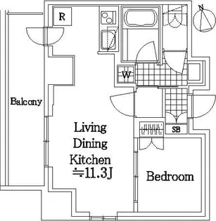 スカイグランデ汐留【9階】の間取り