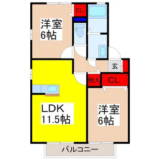 アプローズスクエア B【1階】の間取り