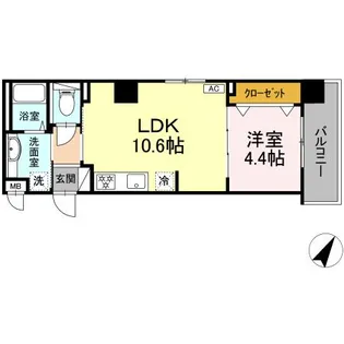 神奈川県横浜市中区山下町【マンション】の間取り