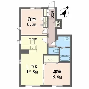 マリ・ソル若葉 A棟【1階】の間取り