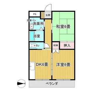 2DKの間取り画像