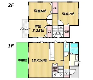 岡山県岡山市中区国富【一戸建】の間取り