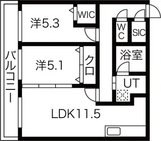 カーサ琴似【2階】の間取り
