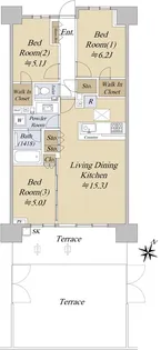 THE ITABASHIレジデンス サウス棟【1階】の間取り