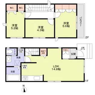 東京都杉並区高井戸西3【一戸建】の間取り