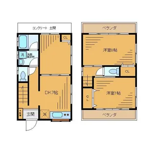 赤羽西貸家の間取り